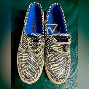 Zebra Sequin Sperrys